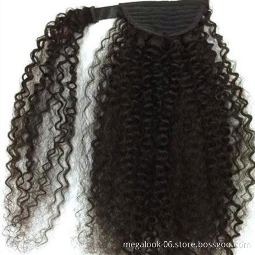 Unprocessed Natural Human Hair Ponytail Extension 100g Full Ponytail Wig Brazilian Hair Clip Ponytail 22inch Black Brown colors